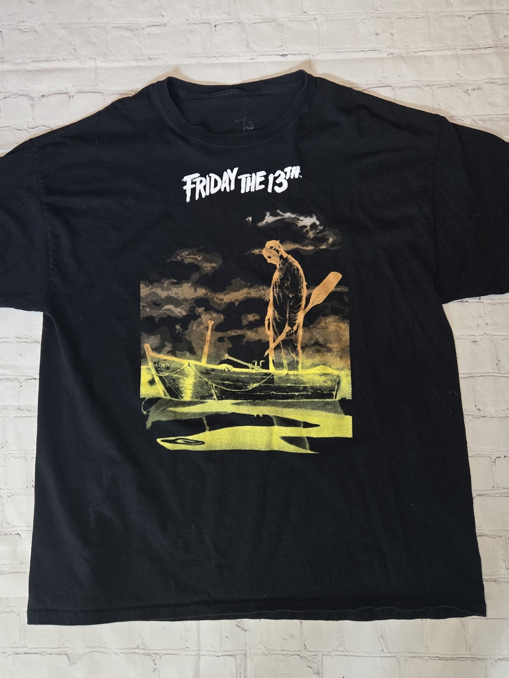 Friday the 13th Black Graphic Short-Sleeve Tee with Yellow Print